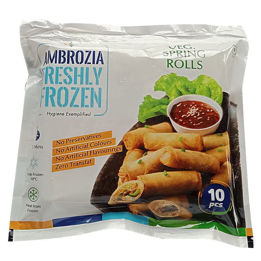 Ambrozia Freshly Frozen Veg Spring Rolls - No Preservatives