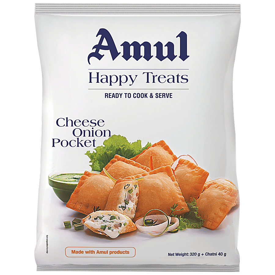 Amul Happy Treats Ready to Cook & Serve - Cheese Onion Pockets