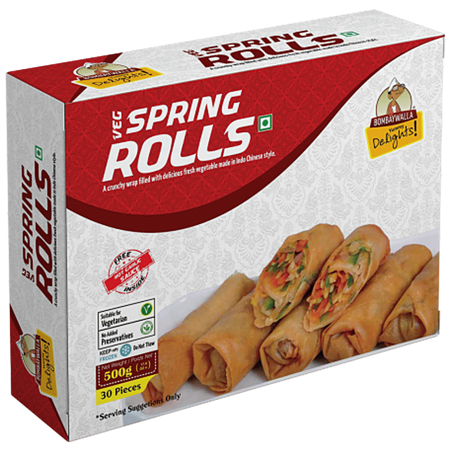 BOMBAYWALLA FOODS Veg Spring Roll - Suitable For Vegetarians