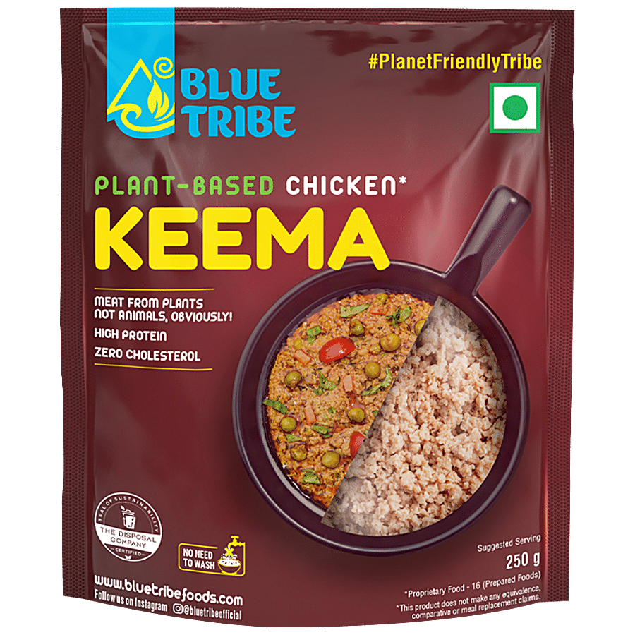 Blue Tribe Foods Plant Based Chicken Keema - Zero Cholesterol & High Protein