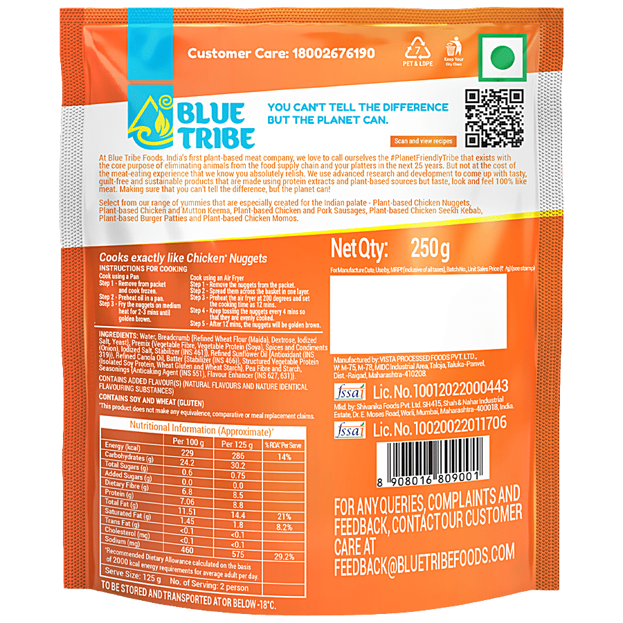 Blue Tribe Foods Plant Based Chicken Nuggets - Zero Cholesterol