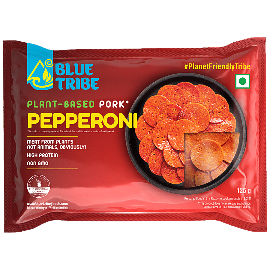 Blue Tribe Foods Plant-Based Pork Pepperoni - High In Protein