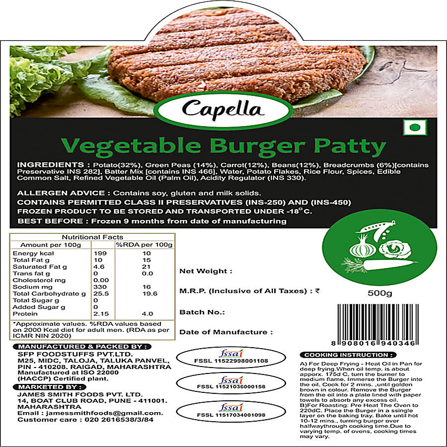 Capella Vegetable Burger Patty