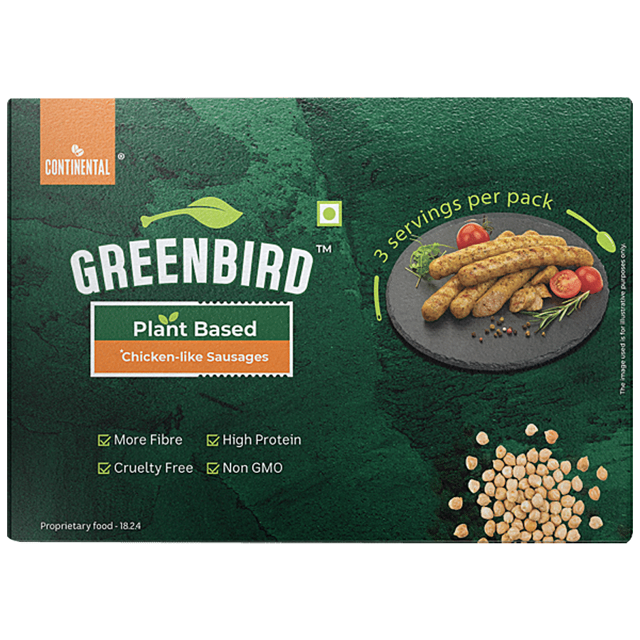 Continental Greenbird Plant Based Chicken Sausages - Good Source Of Protein