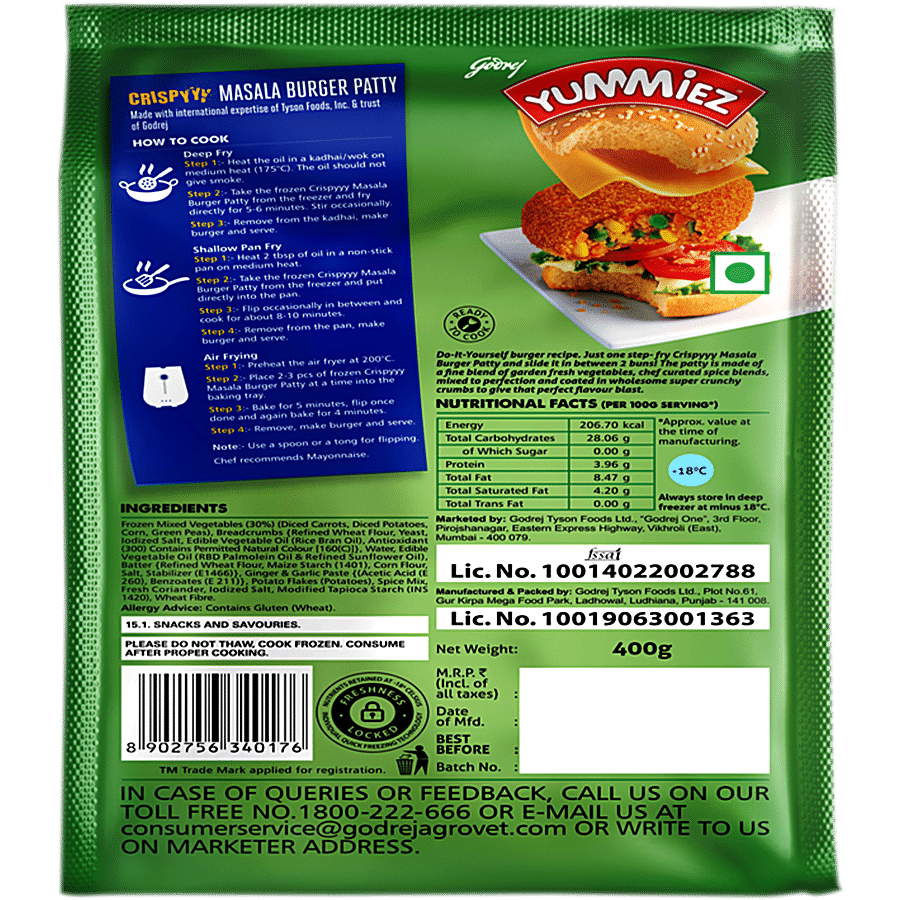 Godrej Yummiez Yummiez Crispy Masala Burger Patty