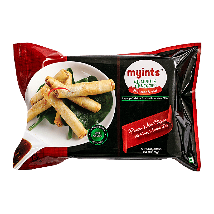 MYINTS 3 MINUTES Paneer Mix Cigars With Honey Mustard Dip