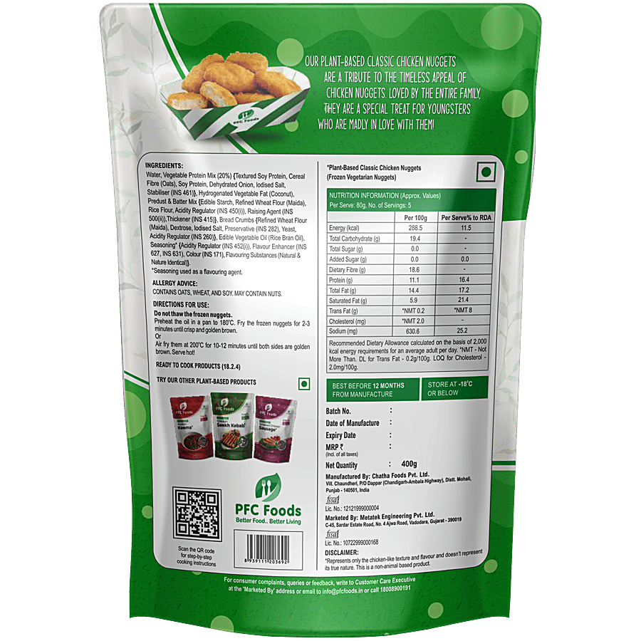 PFC Foods Plant Based Chicken Nuggets - Classic