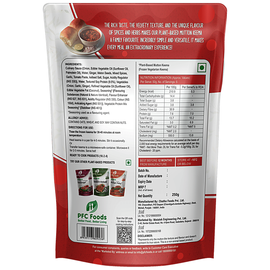 PFC Foods Plant-Based Mutton Keema - Vegetarian & Great Taste