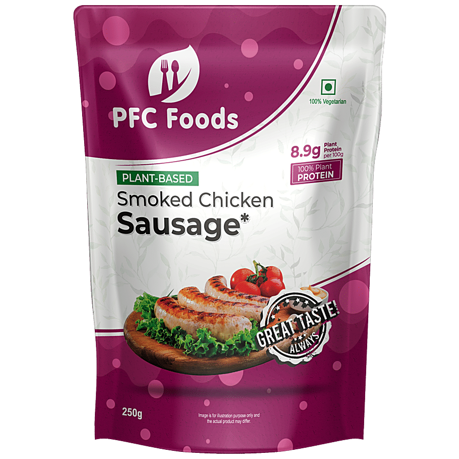 PFC Foods Plant-Based Smoked Chicken Sausage - 100% Plant Protein