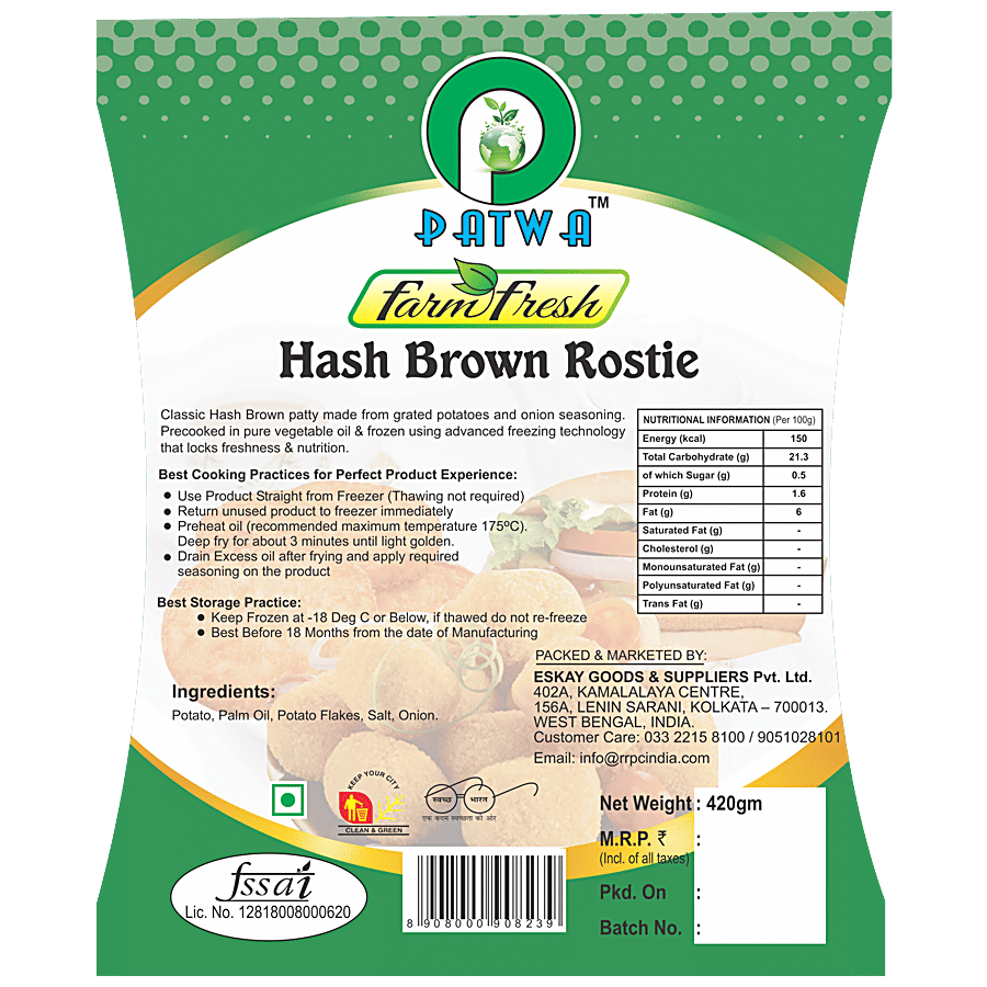 Patwa Farm Fresh Hash Brown Rostie