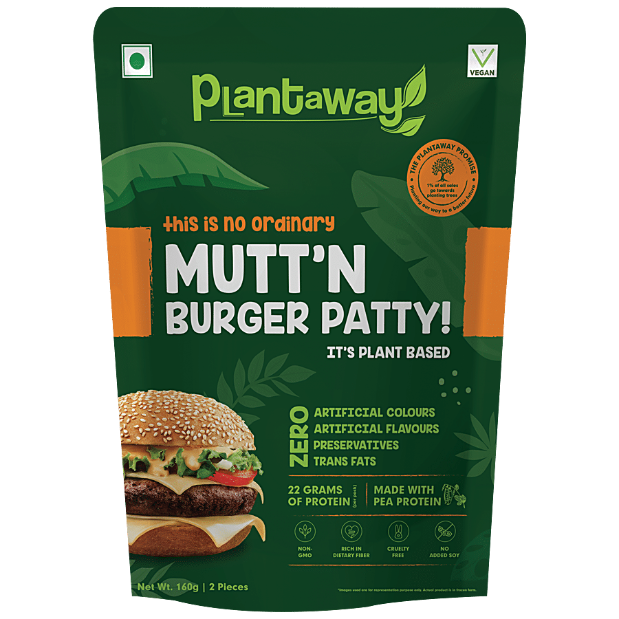 Plantaway Plant Based Grilled Burger Patty Mutt'n - Zero Trans Fats