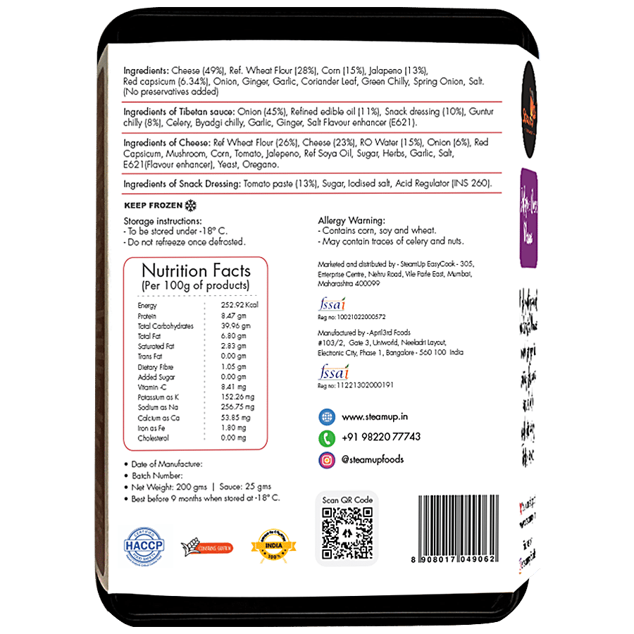 SteamUp EasyCook Jalapeno Cheese Momos With Tibetan Sauce