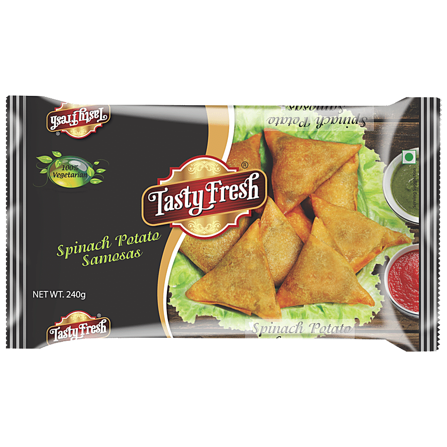 Tasty Fresh  Spinach Potato Samosa - Ready To Fry/Bake