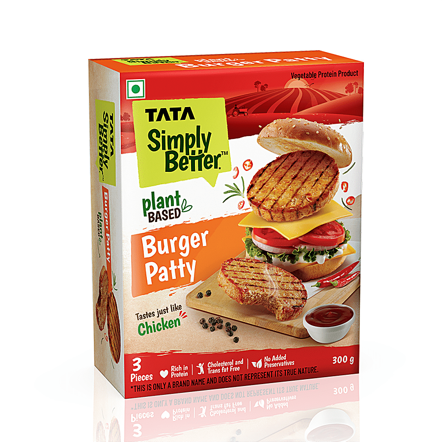 Tata Simply Better Plant-Based Chicken Burger Patty - Tastes Just Like Chicken