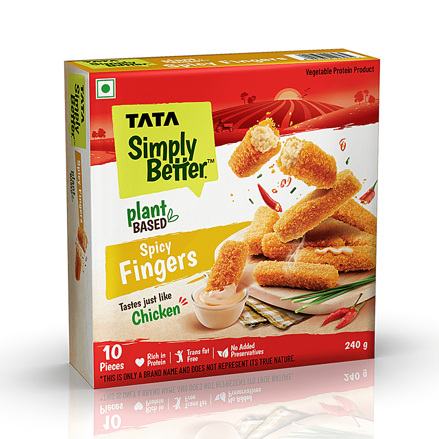 Tata Simply Better Plant-Based Chicken Spicy Fingers - Tastes Just Like Chicken