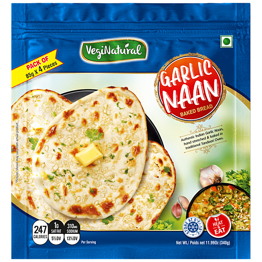 VEGINATURAL Garlic Naan - Flavourful