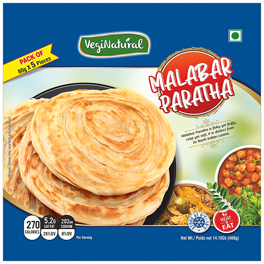 VEGINATURAL Malabar Parotha - Pre-Cooked