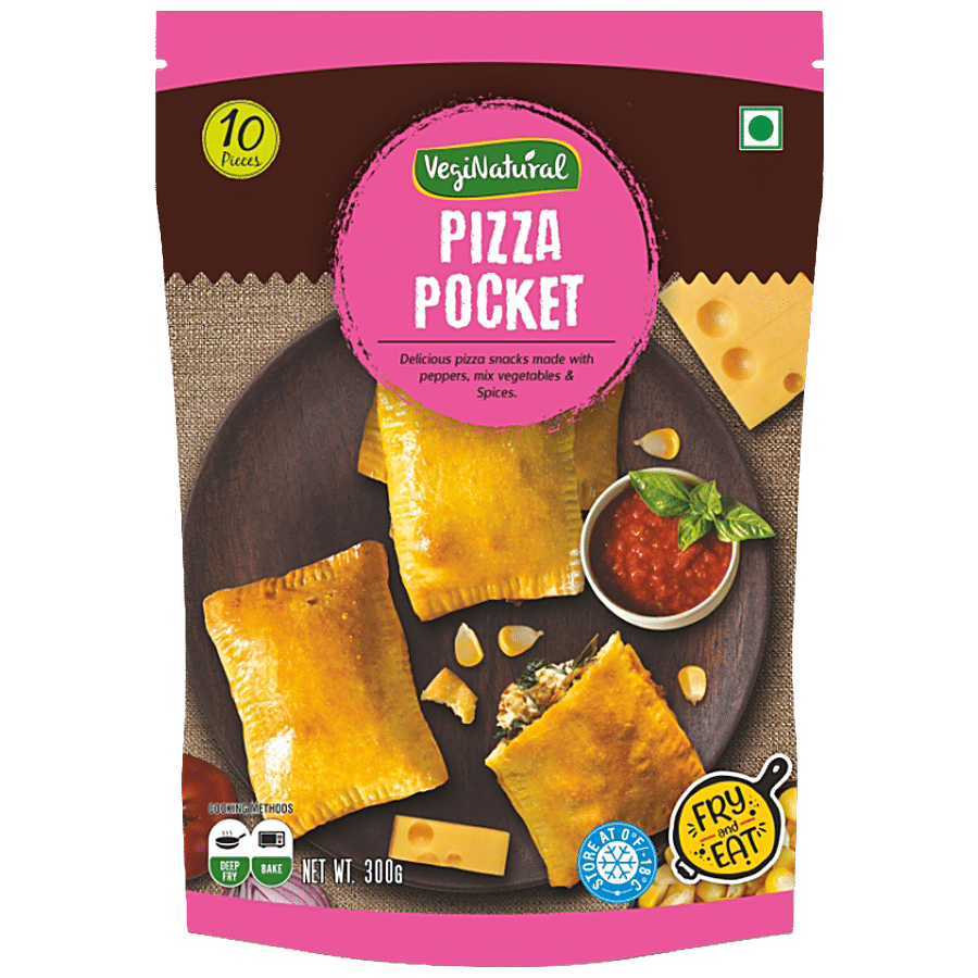 VEGINATURAL Veggie Pizza Pockets - Mix Vegetables Filling