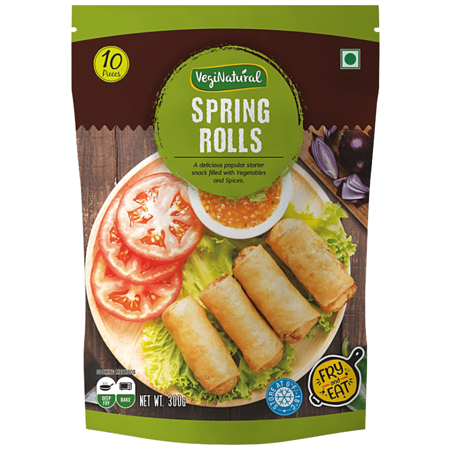 VEGINATURAL Veggie Spring Rolls - Mix Vegetables Filling