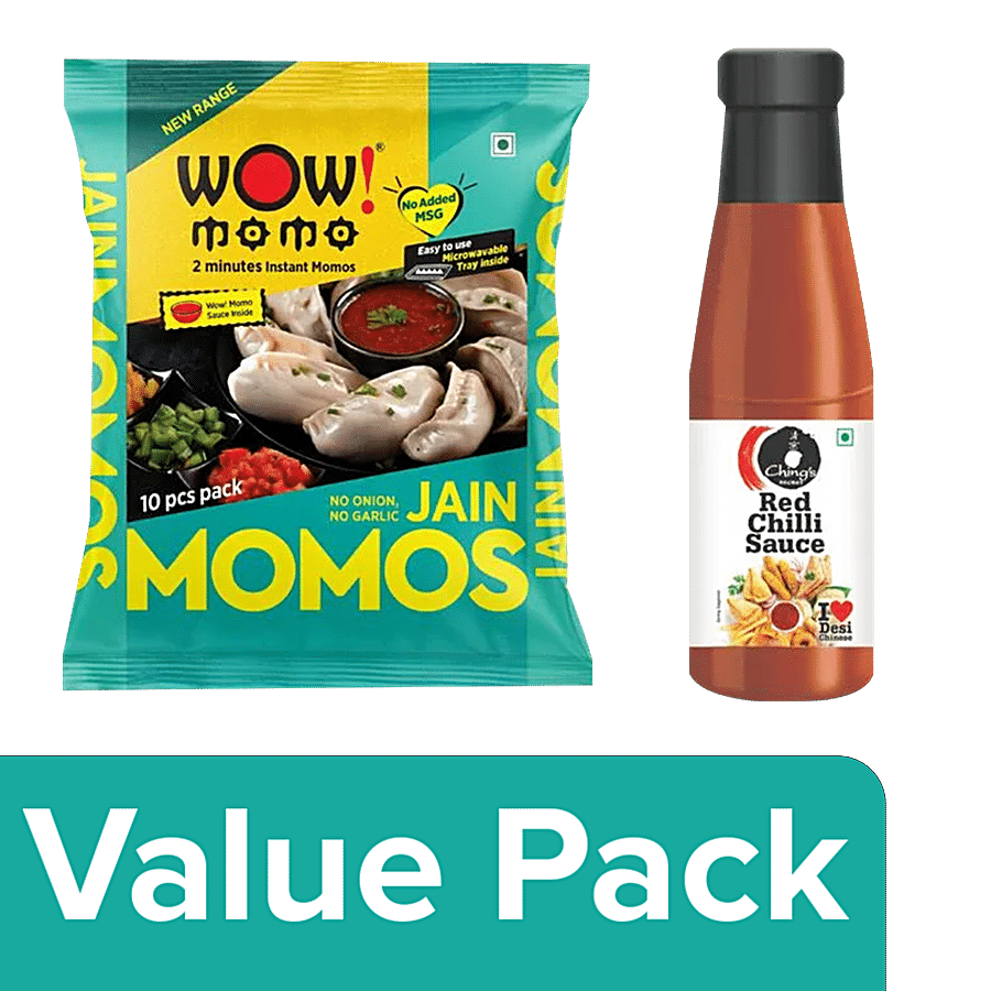 bb Combo Wow! Momo Jain Momos 10 pcs + Ching's Secret Secret Red Chilli Sauce 200 g