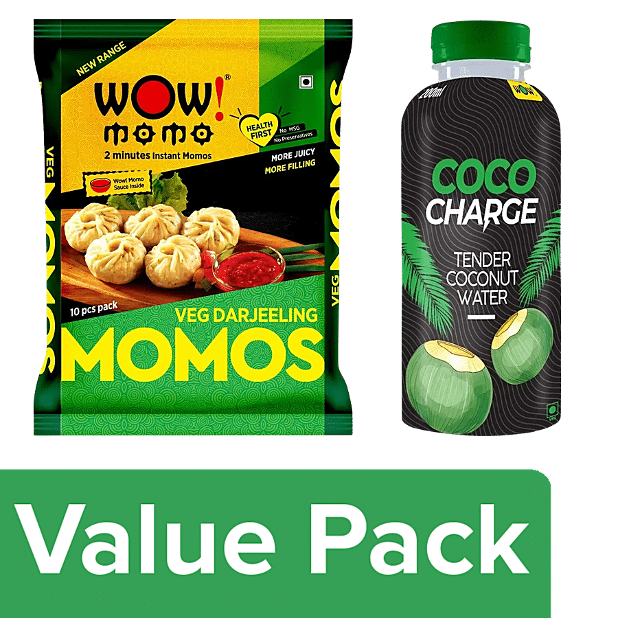 bb Combo Wow! Veg Darjeeling Momos 10 p + Wow! Tender Coconut Water 200 ml