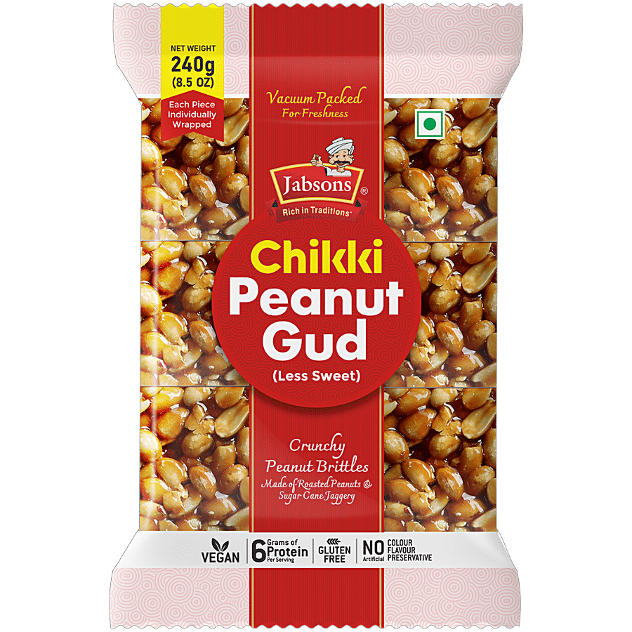 JABSONS Chikki Peanuts Gud - Jaggery Based Healthy Snack Bar