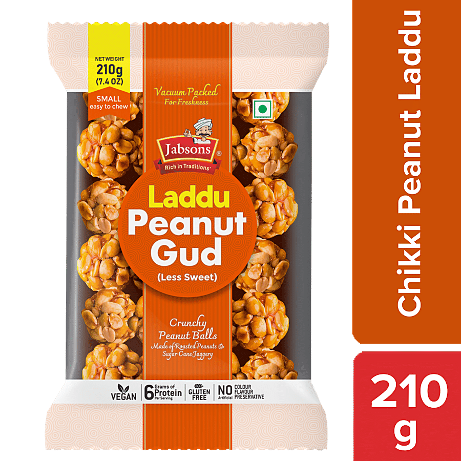 JABSONS Chikki Peanuts Laddu - Jaggery Based Healthy Snack