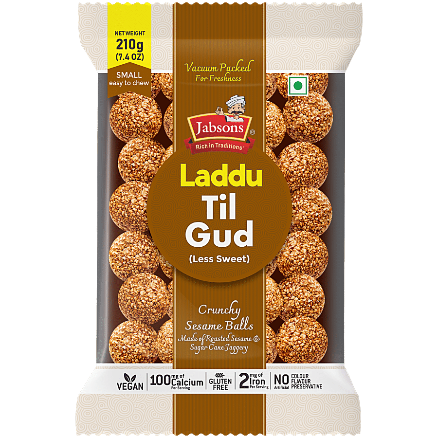 JABSONS Chikki Til Laddu - Sesame Seeds & Jaggery Based Snack