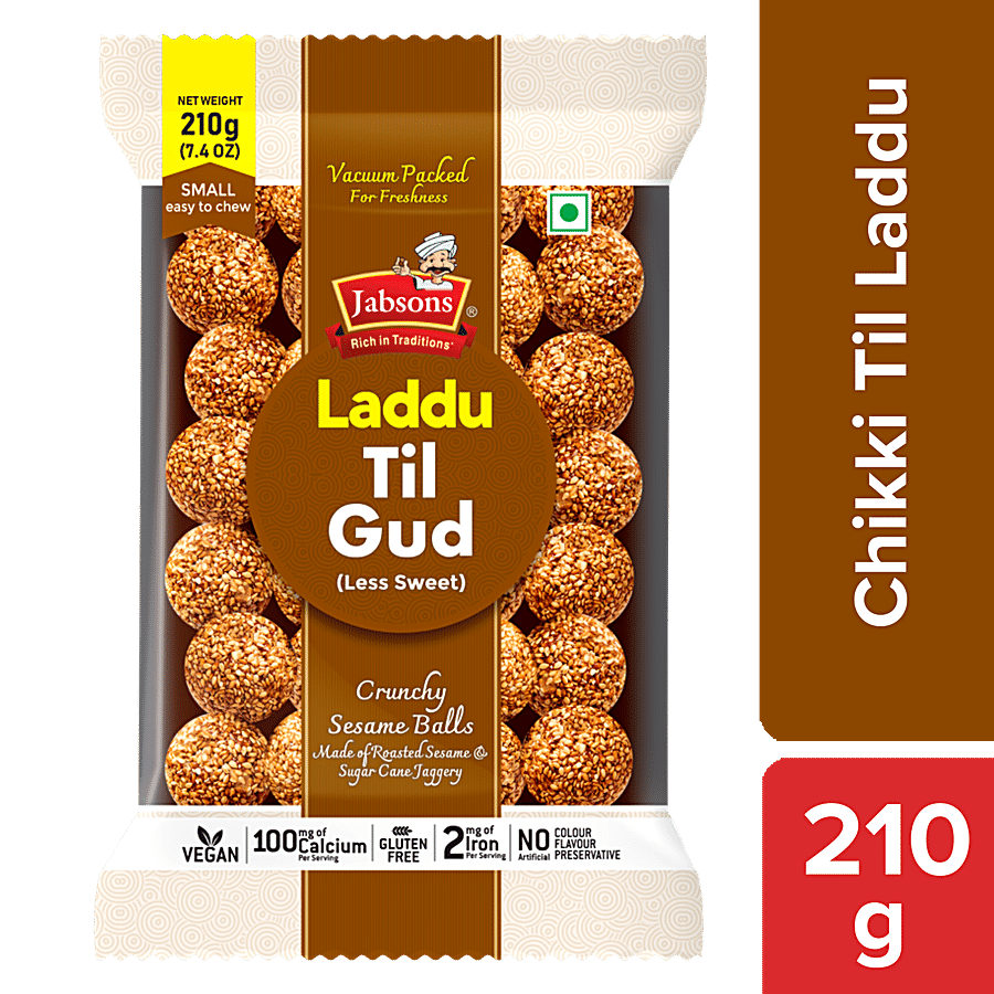 JABSONS Chikki Til Laddu - Sesame Seeds & Jaggery Based Snack