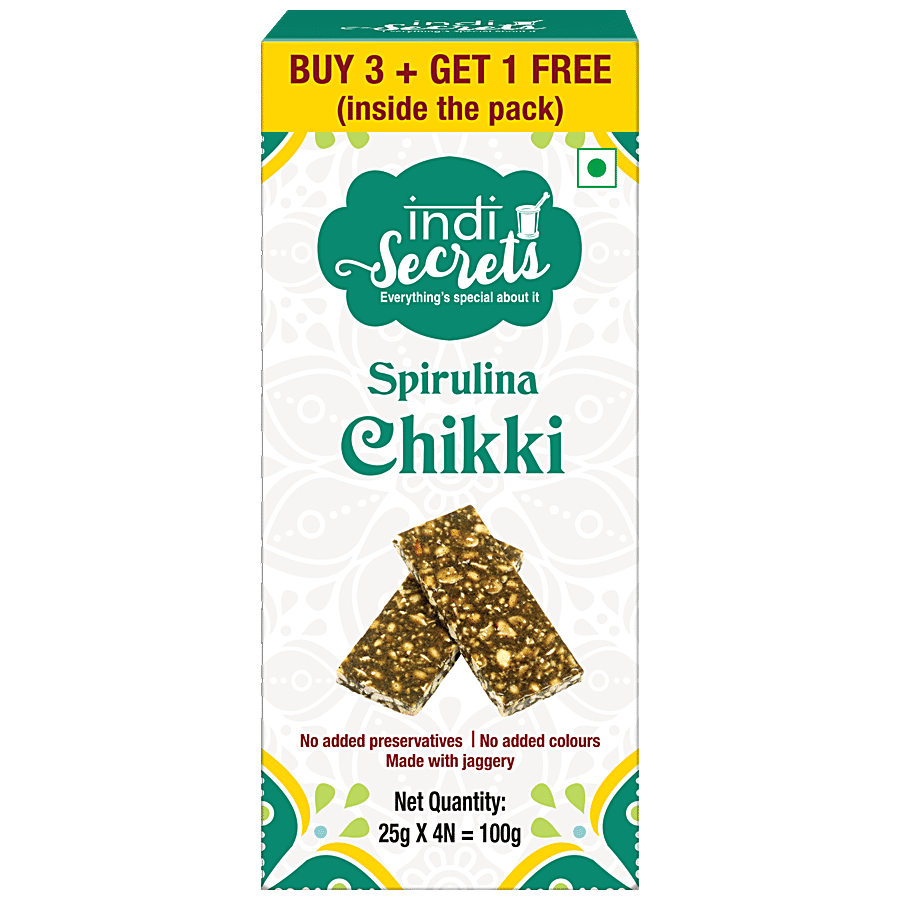 indiSecrets Spirulina Chikki With Jaggery