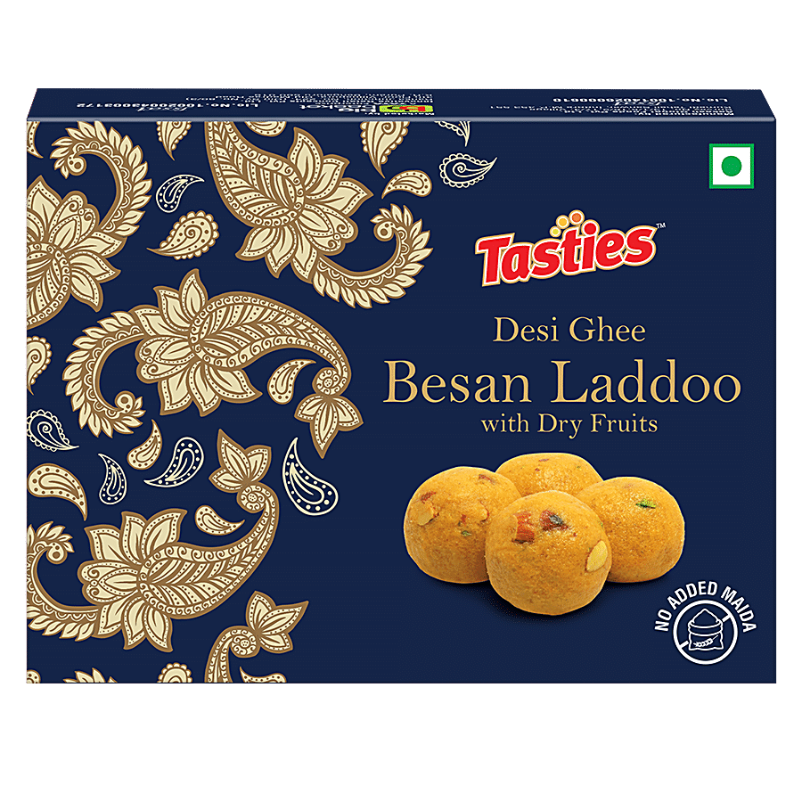 Tasties Besan Laddoo Mithai / Sweet - Made With Dry Fruits & Desi Ghee