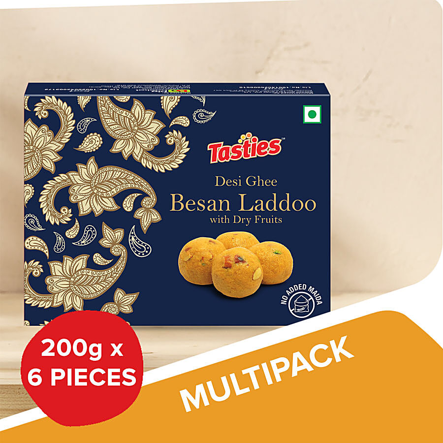 Tasties Besan Laddoo Mithai / Sweet - Made With Dry Fruits & Desi Ghee