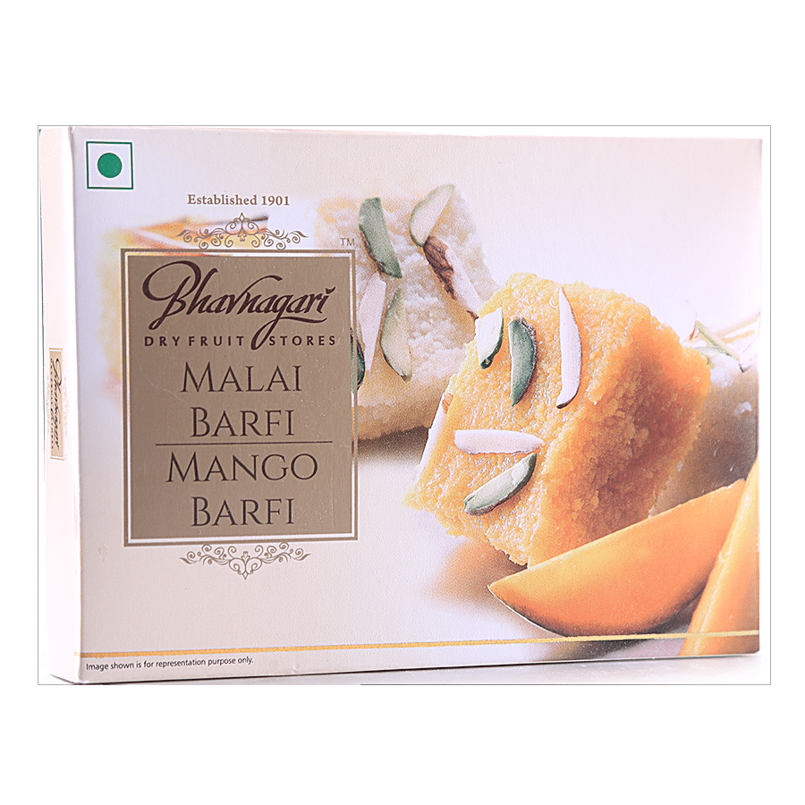 Bhavnagari Dryfruit Store Malai & Mango Barfi