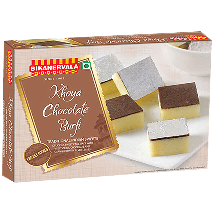 Bikanervala Khoya Chocolate Burfi - Traditional Indian Sweets