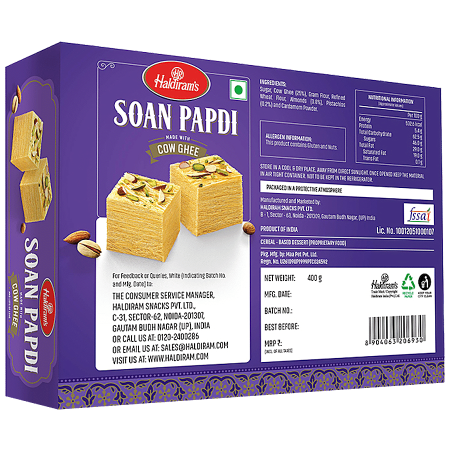 Haldiram's Soan Papdi Made With Cow Ghee