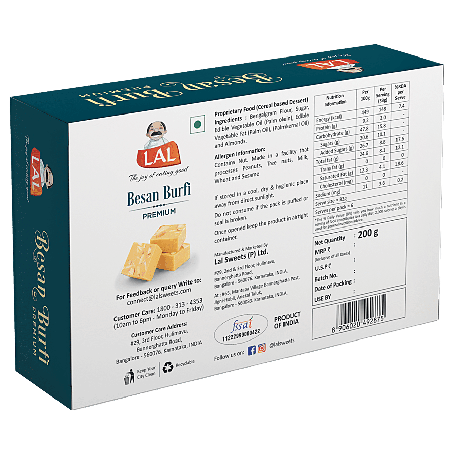 Lal Besan Barfi - Premium