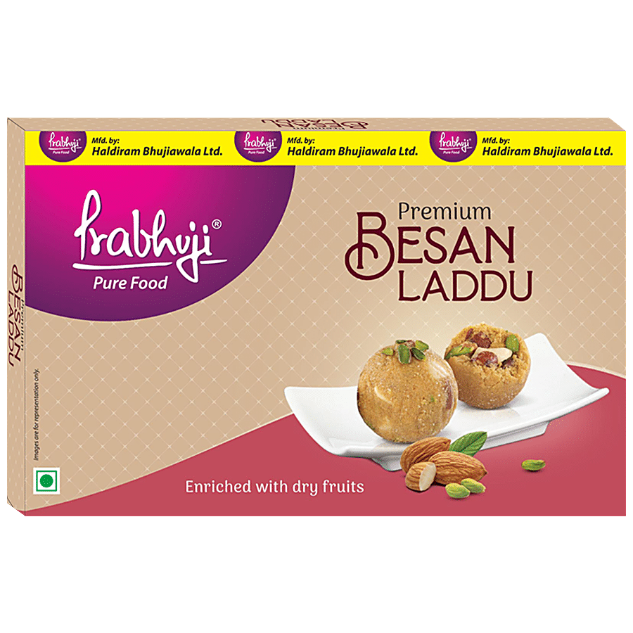 PRABHUJI PURE FOOD Premium Besan Laddu - Enriched With Dry Fruits