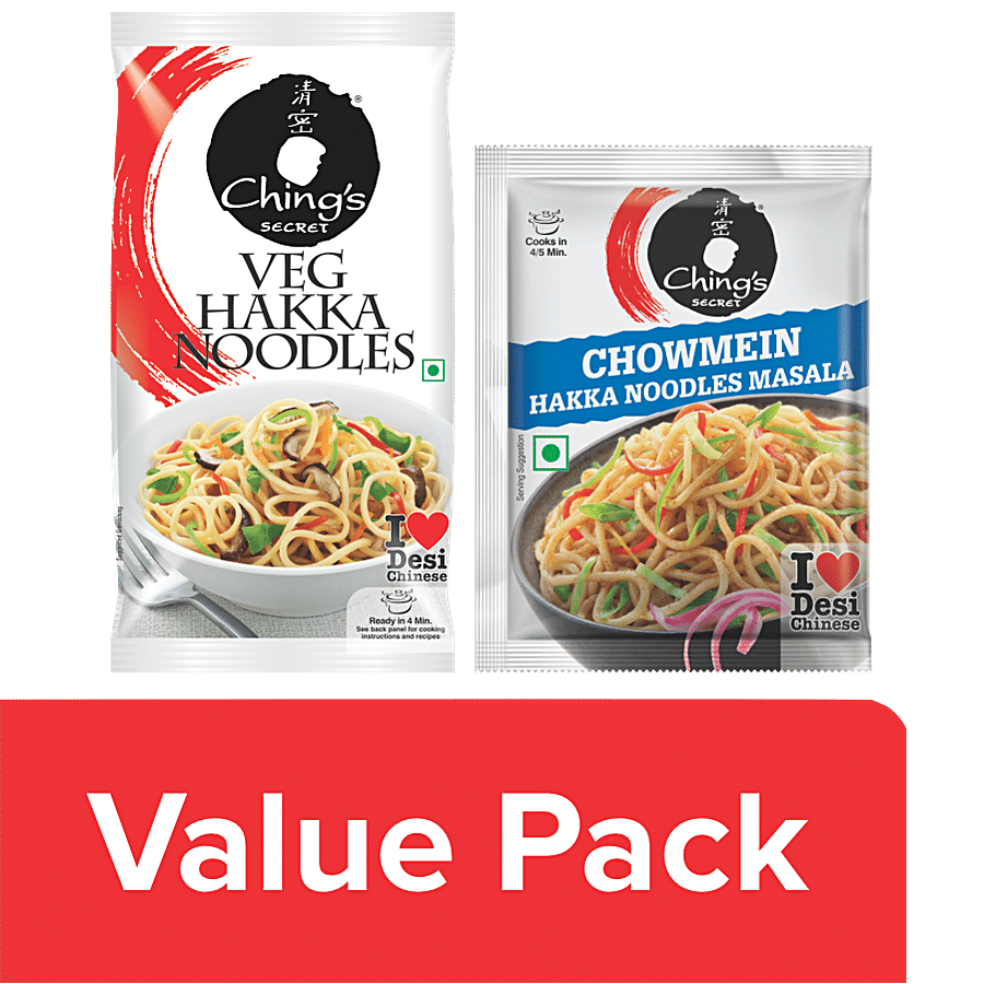 Ching's Secret Veg Hakka Noodles + Chowmein Hakka Noodles Masala