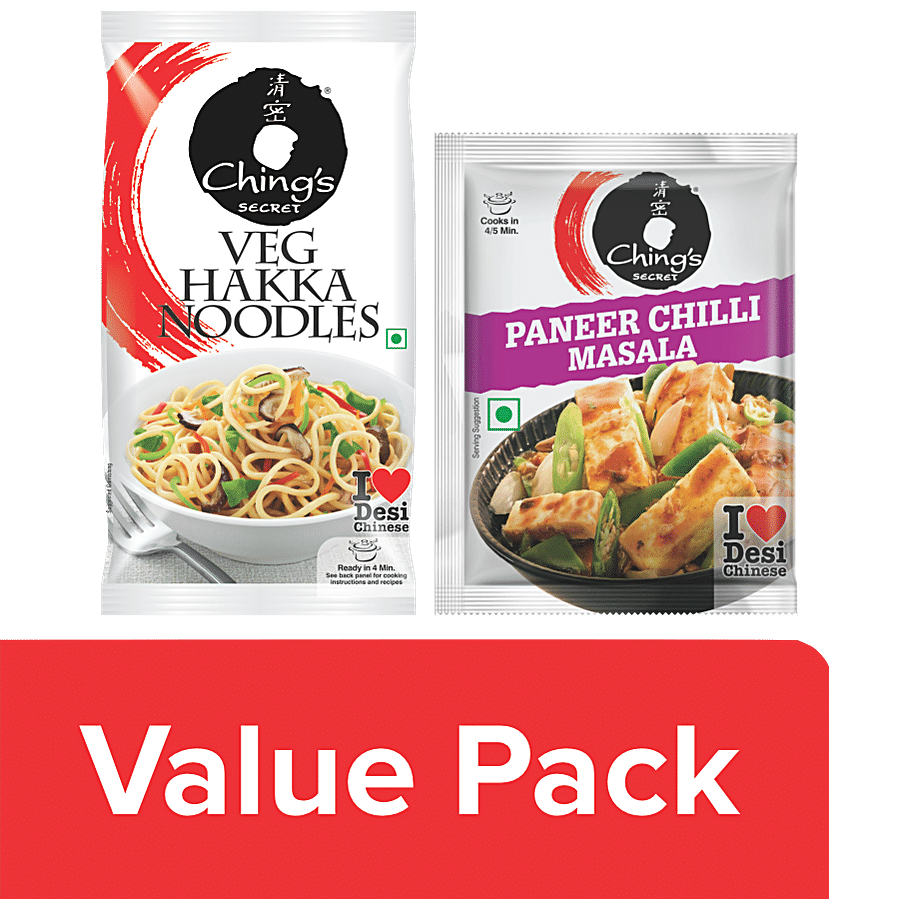 Ching's Secret Veg Hakka Noodles + Paneer Chilli Masala