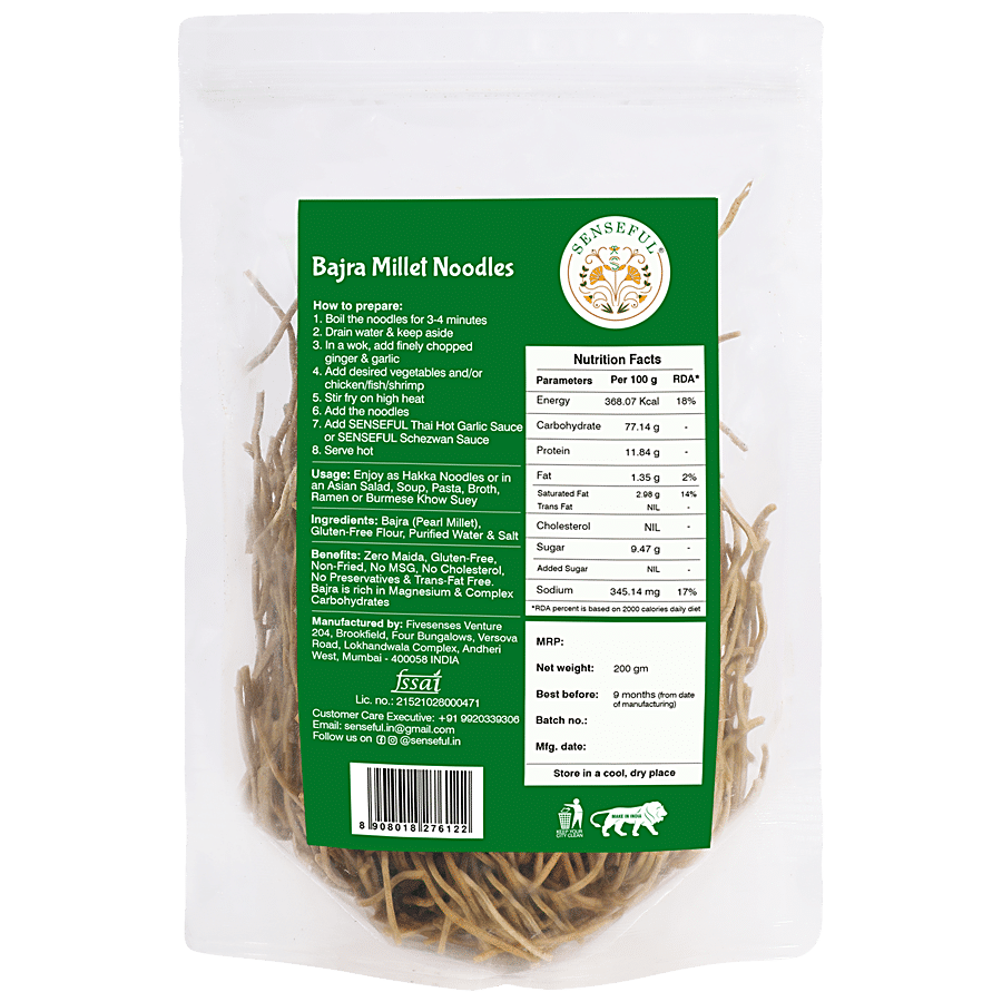 SENSEFUL Bajra Millet Noodles - Gluten Free & Nutritious