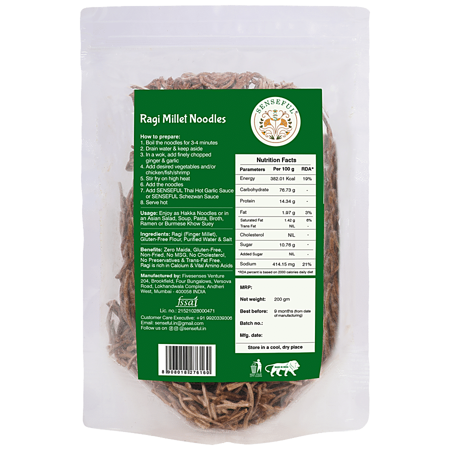 SENSEFUL Ragi Millet Noodles - Gluten Free & Non-fried