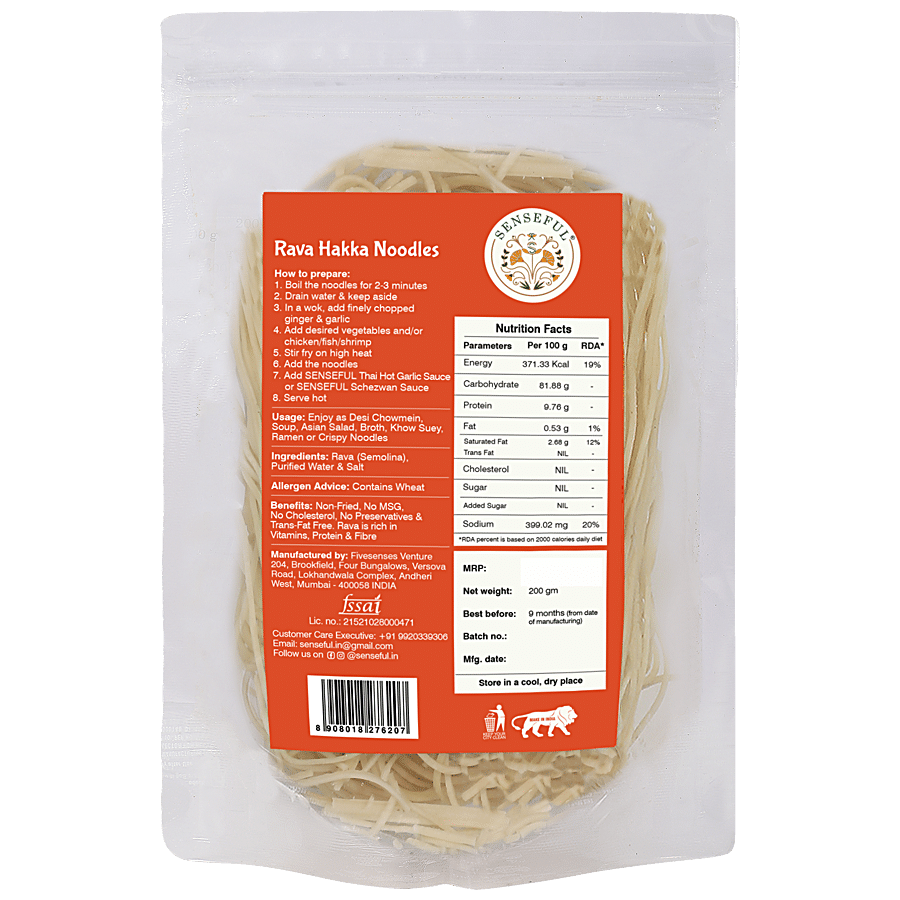 SENSEFUL Rava Hakka Noodles - Non-fried