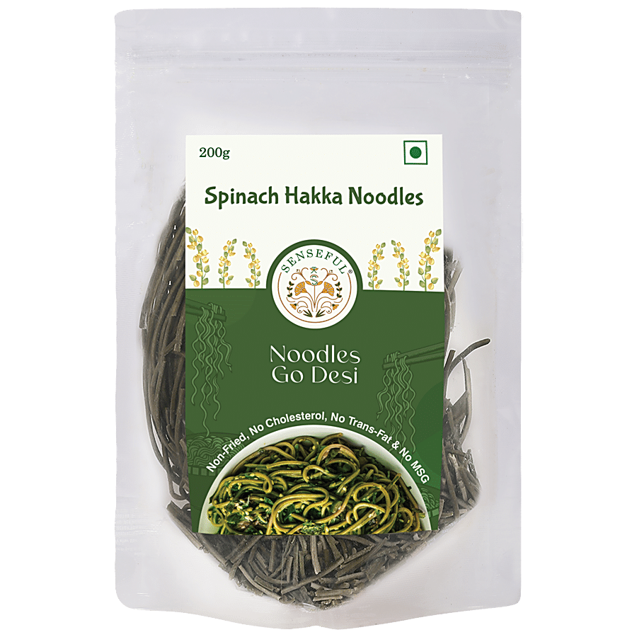 SENSEFUL Spinach Hakka Noodles - Non-fried