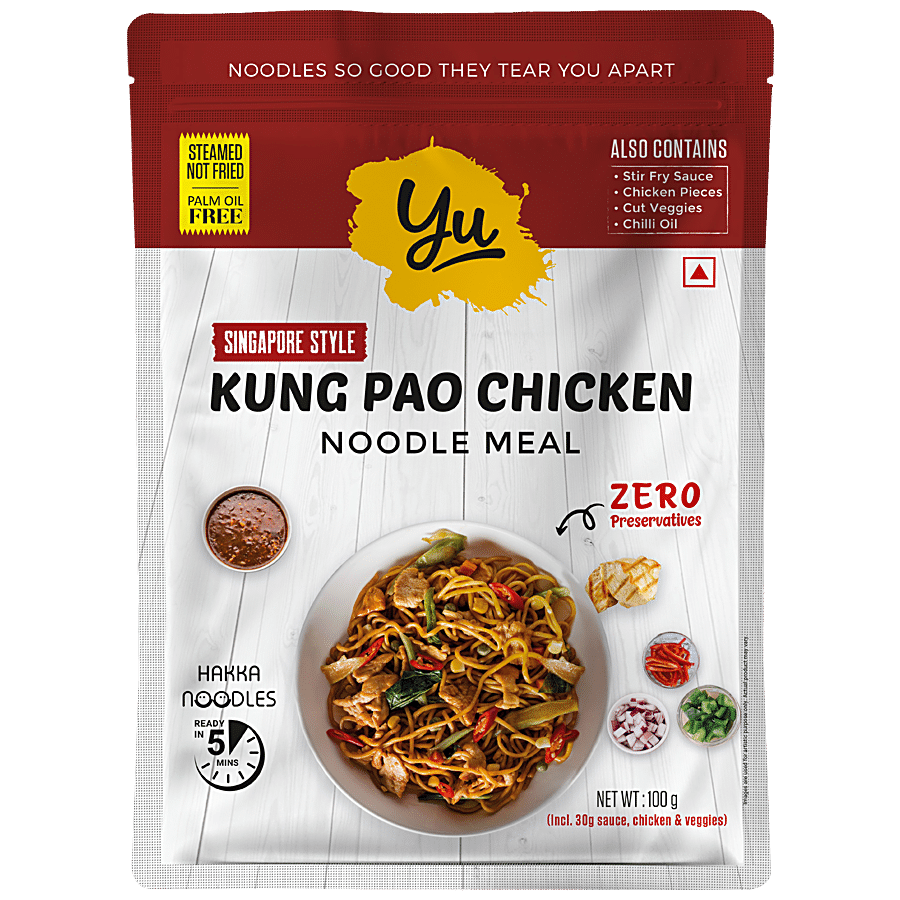 Yu Instant Chicken Hakka Noodles With Kung Pao Sauce + Veggies - Zero Preservatives