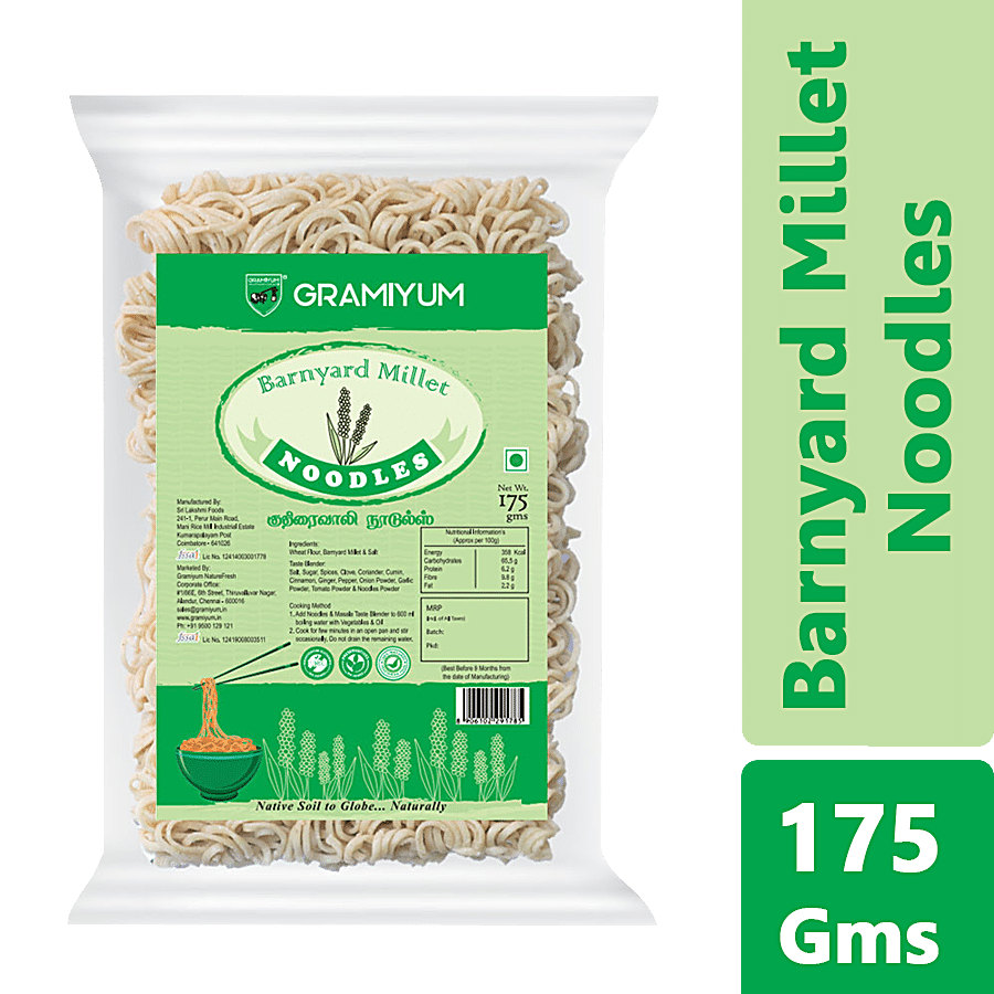 GRAMIYUM Barnyard Millet/Kuthuravali Noodles - Vegan