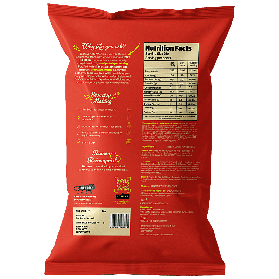 Jify Chili Flavour Instant Ramen Noodles