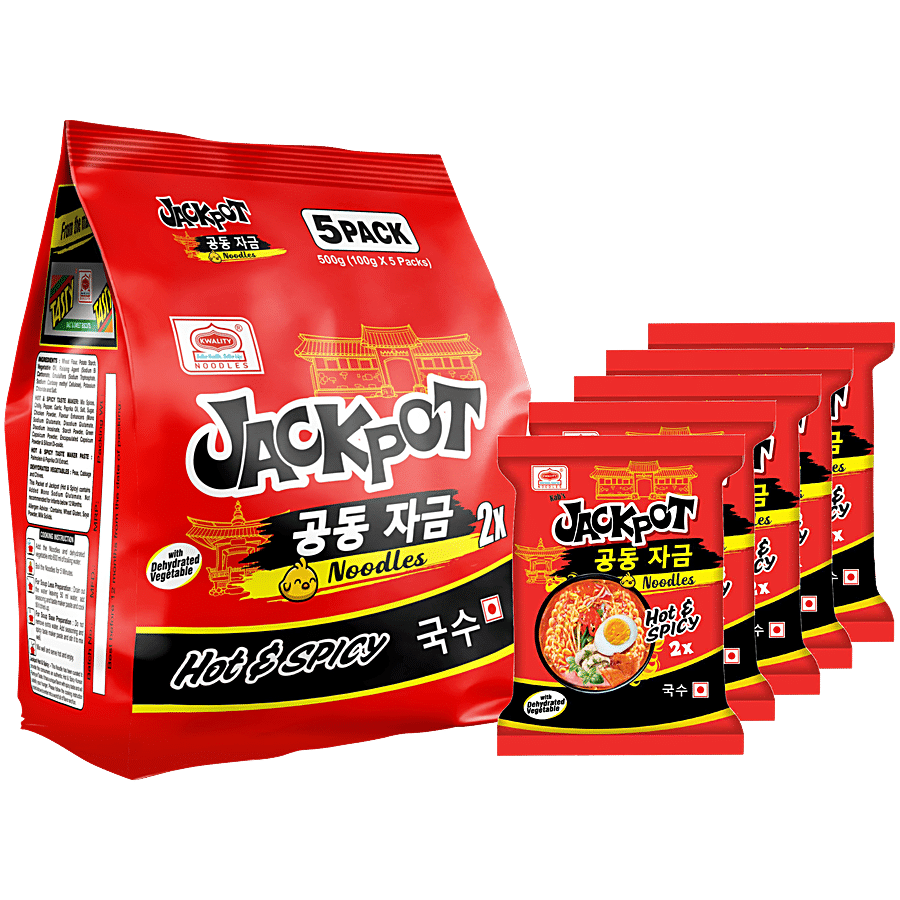 Kab's Jackpot 2x Hot & Spicy Instant Noodles - With Dehydrated Vegetables