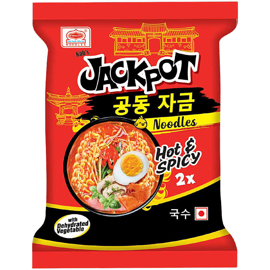 Kab's Jackpot 2x Hot & Spicy Instant Noodles - With Dehydrated Vegetables