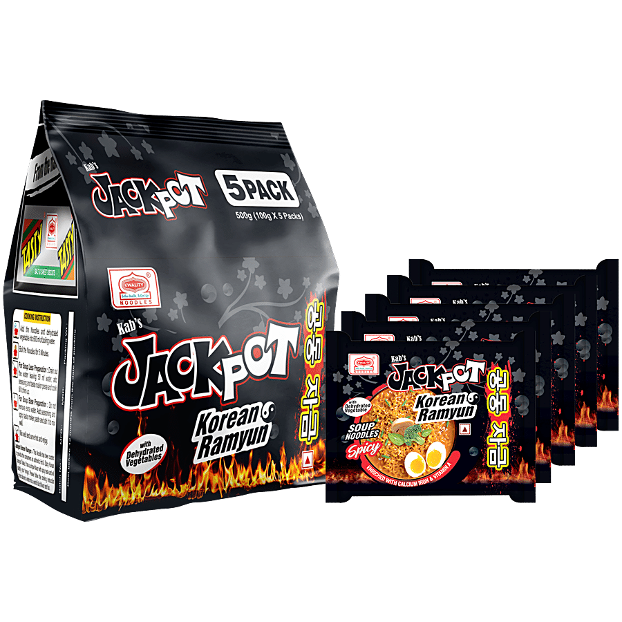 Kab's Jackpot Korean Ramyun Soup Noodles - With Dehydrated Vegetables