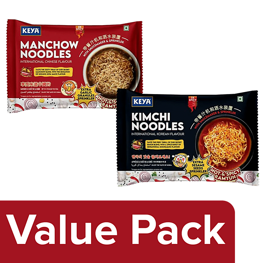 Keya Kimchi Noodles + Manchow Noodles